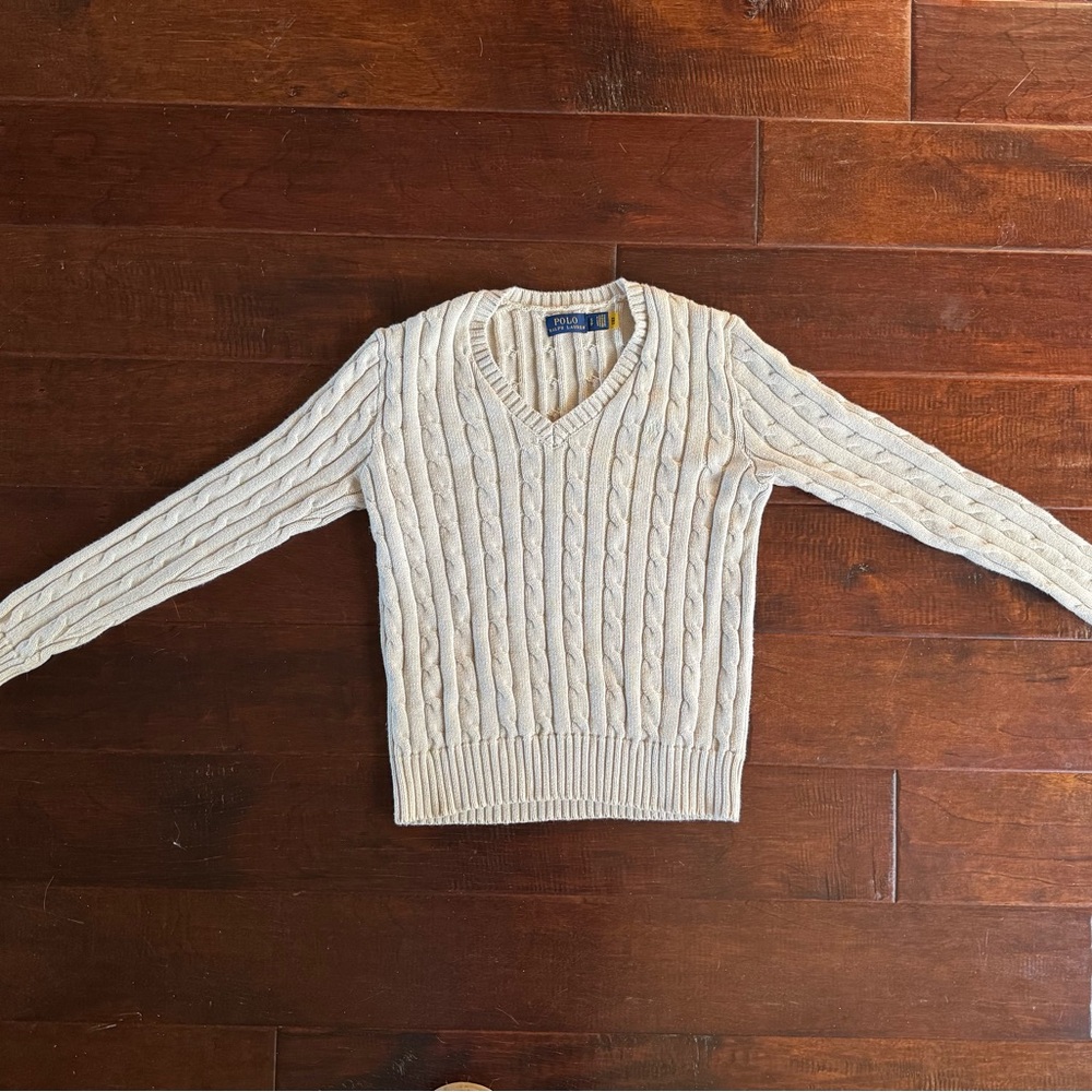 Polo Ralph Lauren Cream V-Neck Sweater